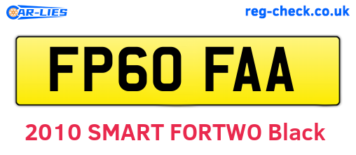 FP60FAA are the vehicle registration plates.