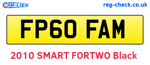 FP60FAM are the vehicle registration plates.
