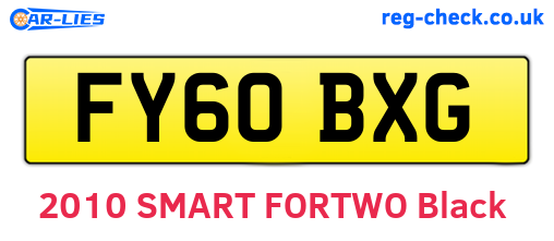 FY60BXG are the vehicle registration plates.