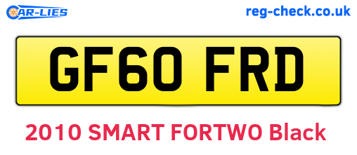 GF60FRD are the vehicle registration plates.