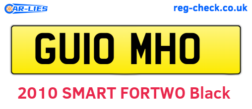 GU10MHO are the vehicle registration plates.