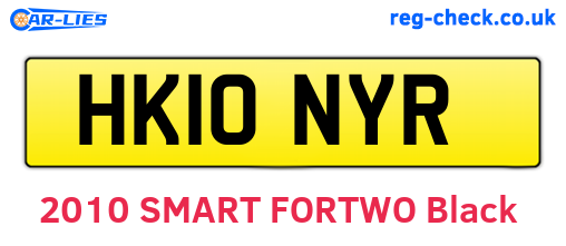 HK10NYR are the vehicle registration plates.