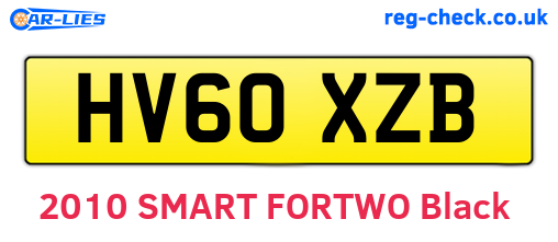 HV60XZB are the vehicle registration plates.