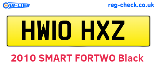 HW10HXZ are the vehicle registration plates.