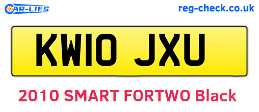 KW10JXU are the vehicle registration plates.