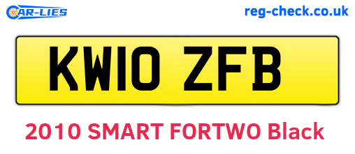 KW10ZFB are the vehicle registration plates.
