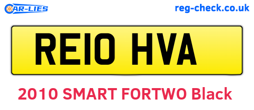 RE10HVA are the vehicle registration plates.