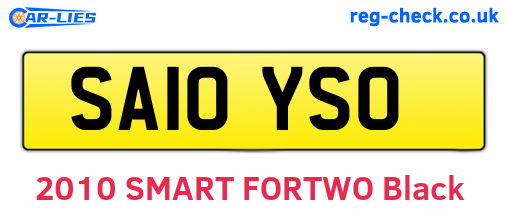 SA10YSO are the vehicle registration plates.