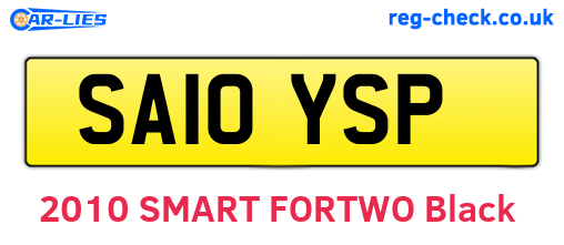 SA10YSP are the vehicle registration plates.