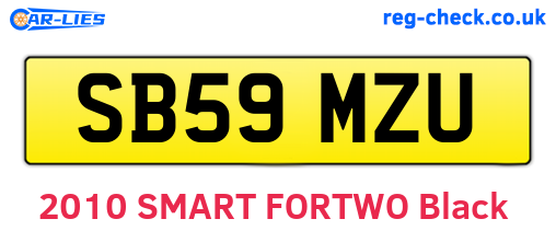 SB59MZU are the vehicle registration plates.