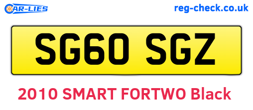 SG60SGZ are the vehicle registration plates.