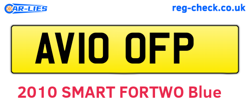AV10OFP are the vehicle registration plates.