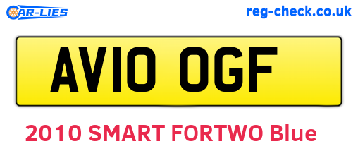 AV10OGF are the vehicle registration plates.