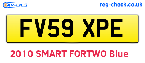 FV59XPE are the vehicle registration plates.