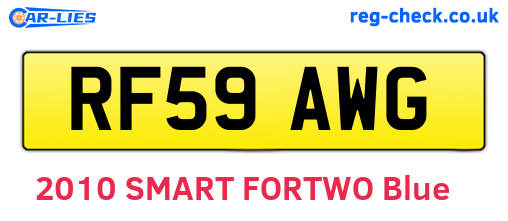 RF59AWG are the vehicle registration plates.