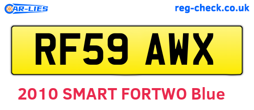 RF59AWX are the vehicle registration plates.