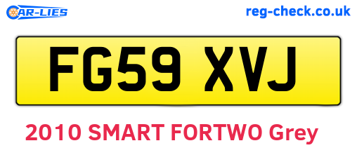 FG59XVJ are the vehicle registration plates.