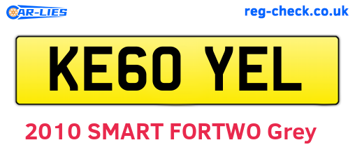 KE60YEL are the vehicle registration plates.