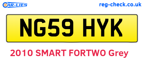 NG59HYK are the vehicle registration plates.