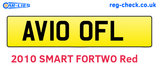 AV10OFL are the vehicle registration plates.