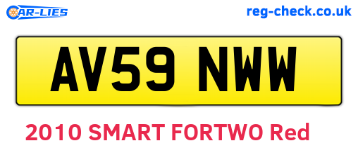 AV59NWW are the vehicle registration plates.
