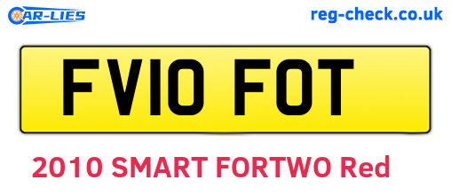 FV10FOT are the vehicle registration plates.
