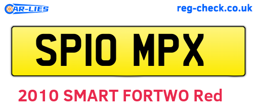 SP10MPX are the vehicle registration plates.