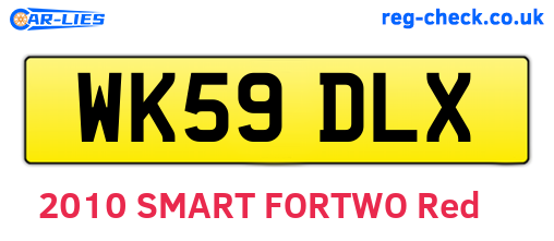 WK59DLX are the vehicle registration plates.