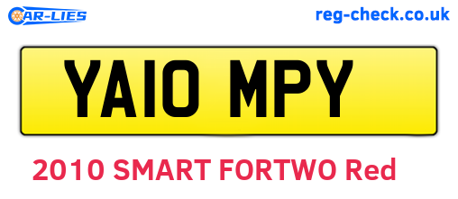 YA10MPY are the vehicle registration plates.
