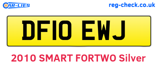 DF10EWJ are the vehicle registration plates.