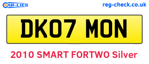 DK07MON are the vehicle registration plates.