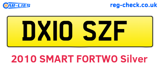 DX10SZF are the vehicle registration plates.