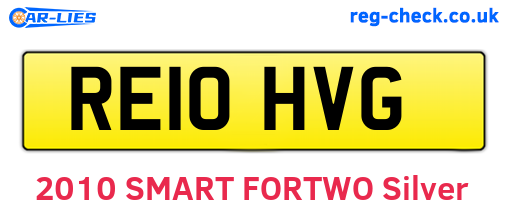RE10HVG are the vehicle registration plates.