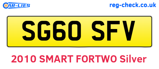 SG60SFV are the vehicle registration plates.