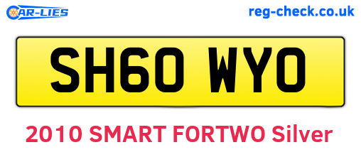 SH60WYO are the vehicle registration plates.