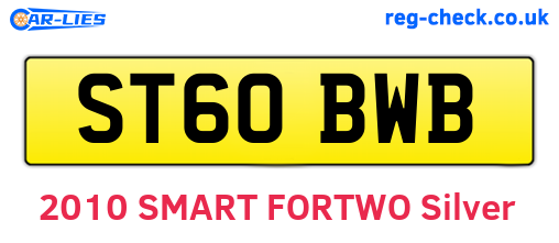 ST60BWB are the vehicle registration plates.