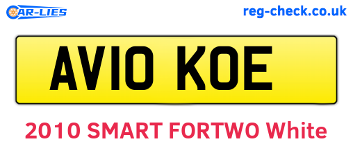 AV10KOE are the vehicle registration plates.