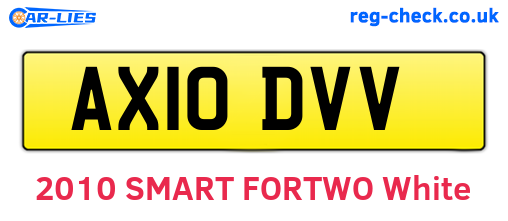 AX10DVV are the vehicle registration plates.