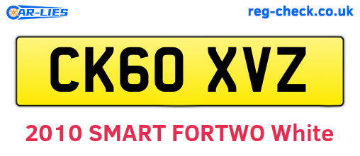 CK60XVZ are the vehicle registration plates.