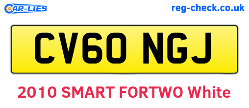 CV60NGJ are the vehicle registration plates.