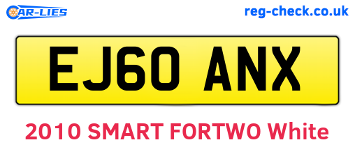 EJ60ANX are the vehicle registration plates.