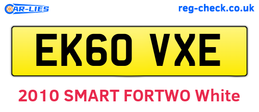 EK60VXE are the vehicle registration plates.