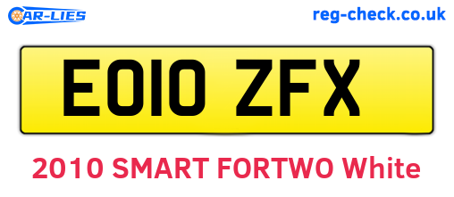 EO10ZFX are the vehicle registration plates.