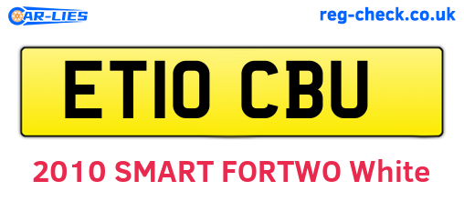 ET10CBU are the vehicle registration plates.