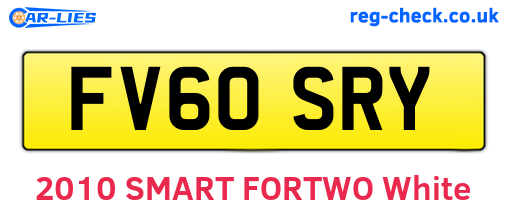FV60SRY are the vehicle registration plates.