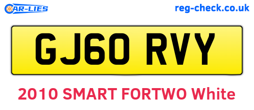 GJ60RVY are the vehicle registration plates.