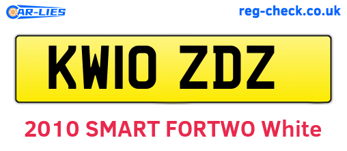 KW10ZDZ are the vehicle registration plates.