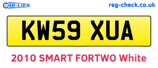 KW59XUA are the vehicle registration plates.