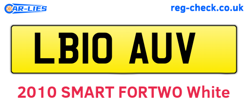 LB10AUV are the vehicle registration plates.