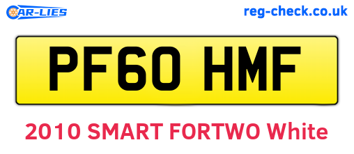 PF60HMF are the vehicle registration plates.
